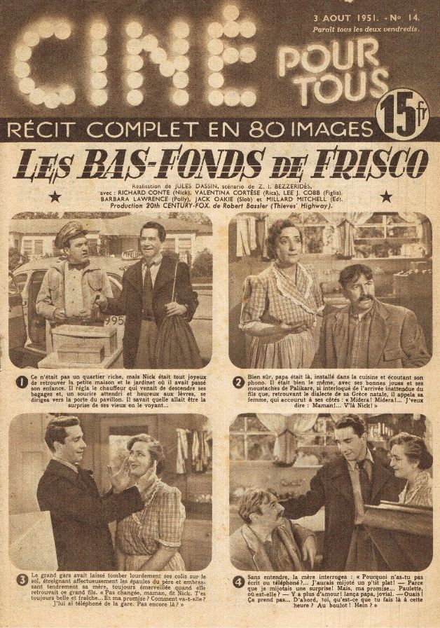 CINE POUR TOUS (50s) magazine side cover Issue 14 3 August 1951