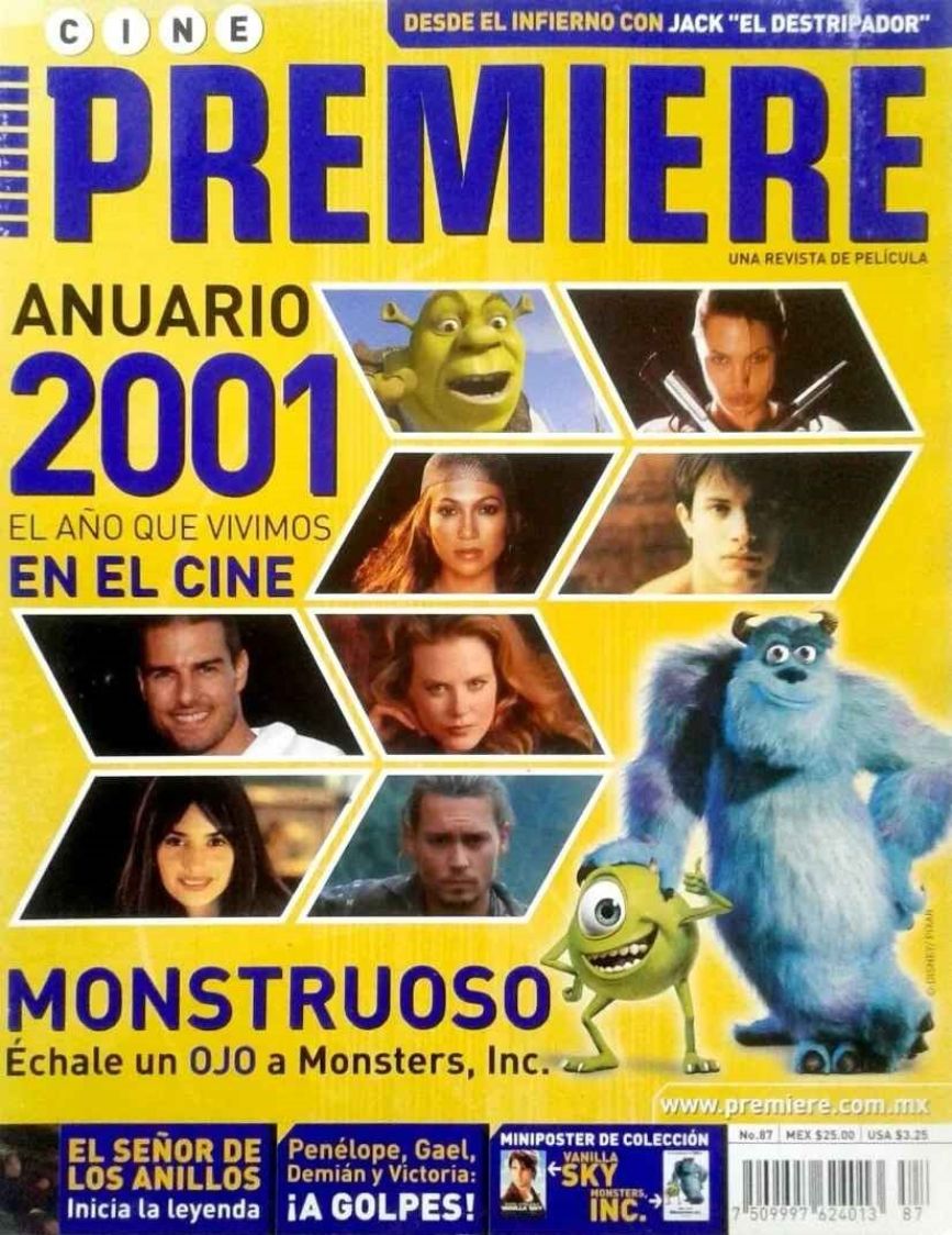 CINE PREMIERE magazine side cover Issue 87  December 2001