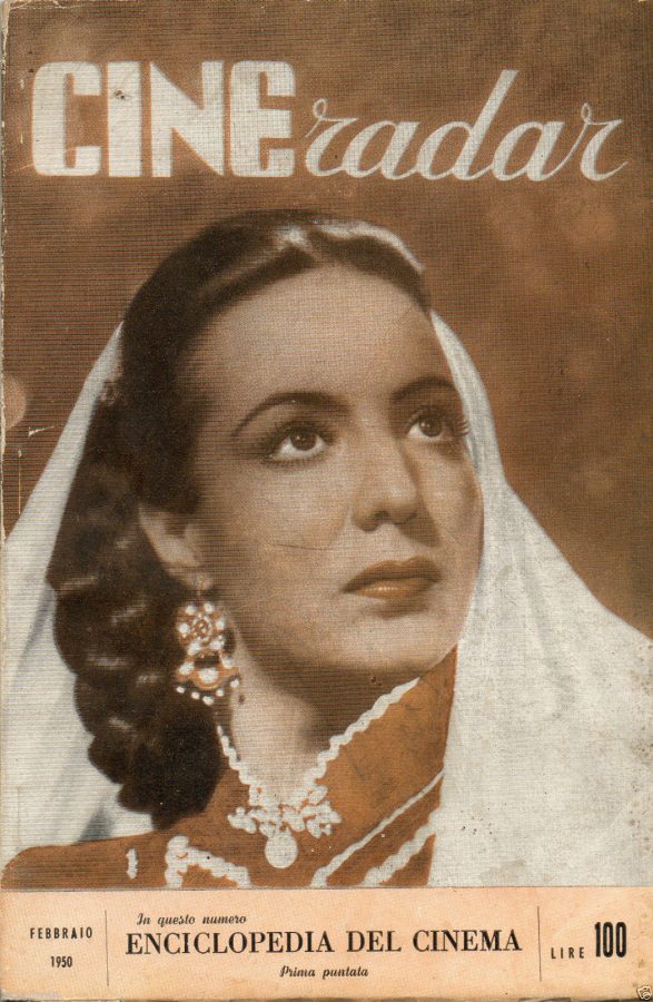 CINE RADAR magazine side cover February 1950