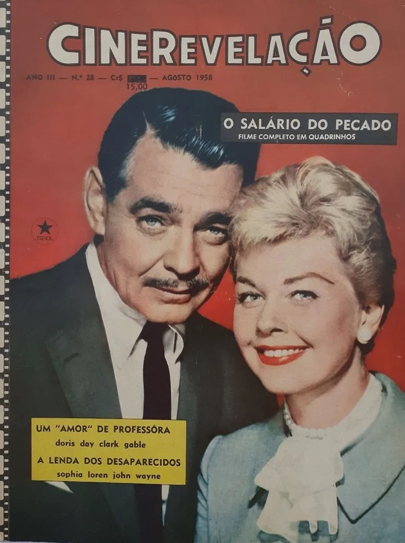 CINEREVELACAO magazine side cover Issue 28 August 1958