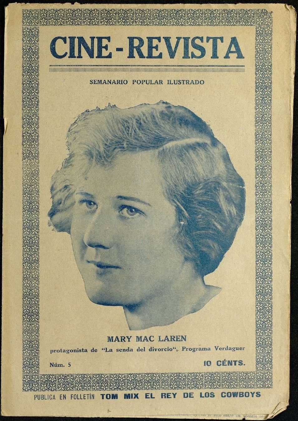 CINE-REVISTA magazine side cover Issue 5 15 October 1921