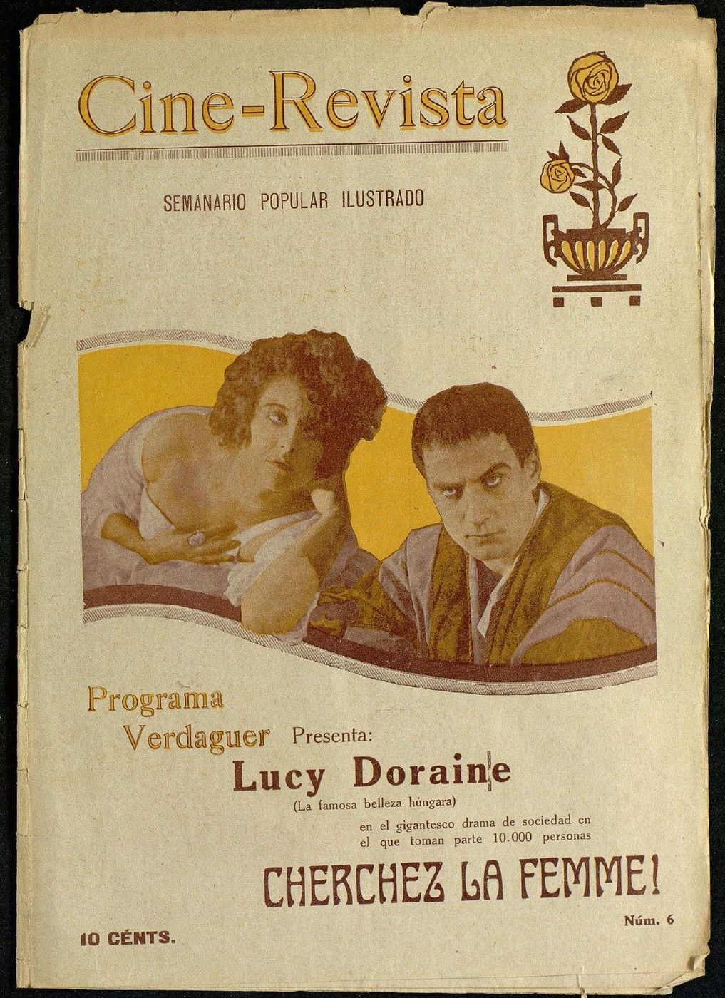 CINE-REVISTA magazine side cover Issue 6 22 October 1921