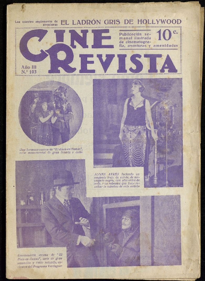 CINE-REVISTA magazine side cover Issue 103   1923