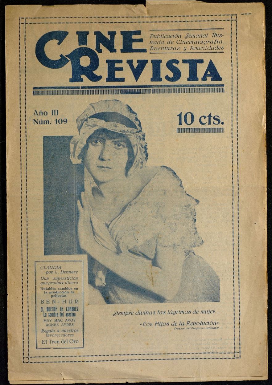 CINE-REVISTA magazine side cover Issue 109   1923