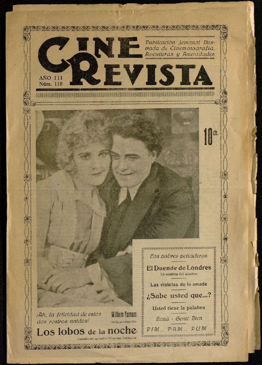 CINE-REVISTA magazine side cover Issue 110   1923