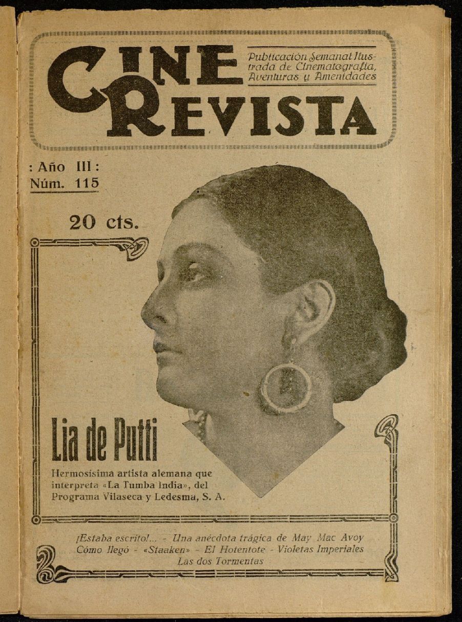 CINE-REVISTA magazine side cover Issue 115   1923
