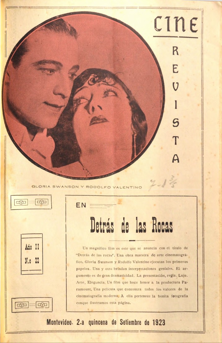 CINE REVISTA (URY) magazine side cover  Vol 2 No  22 15 September 1923