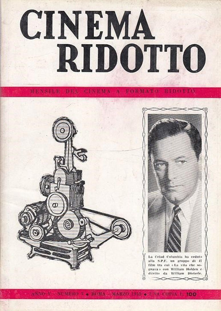 CINEMA RIDOTTO magazine side cover Issue 3   1958