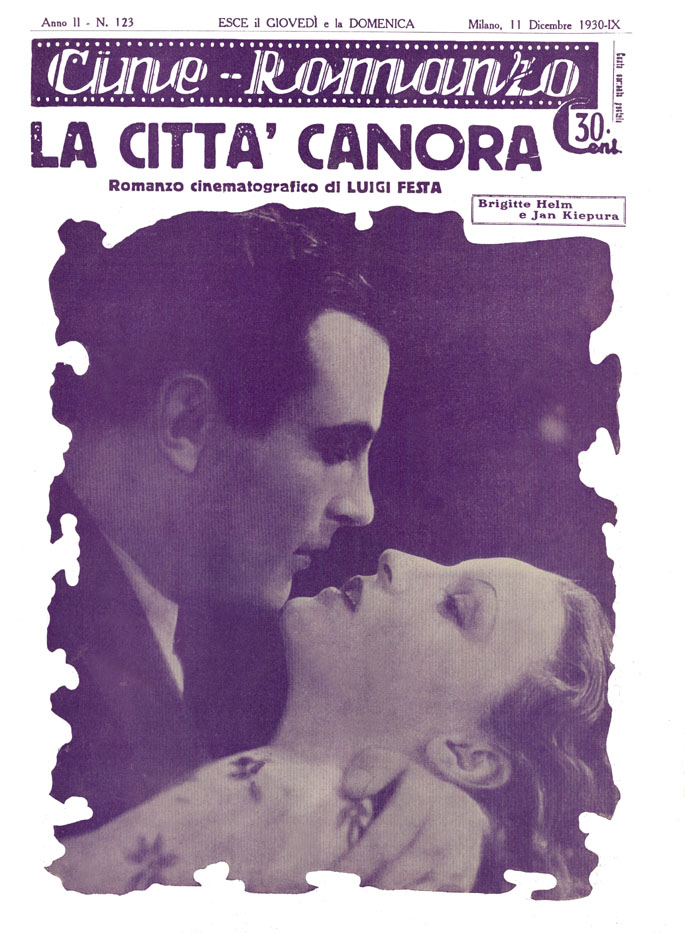 CINE ROMANZO magazine side cover Issue 123 11 December 1930