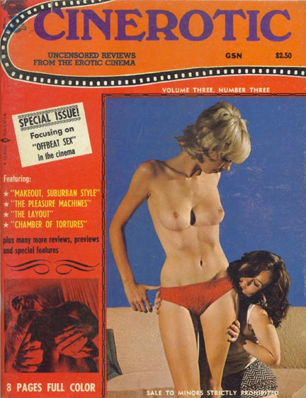 CINEROTIC magazine side cover Issue 15  Vol 3 # 3  1970