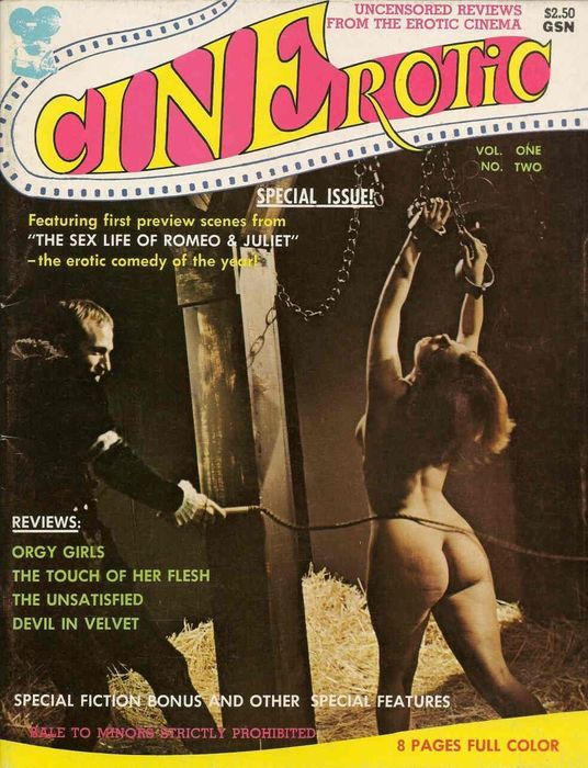 CINEROTIC magazine side cover Issue 2  Vol 1 # 2  1969