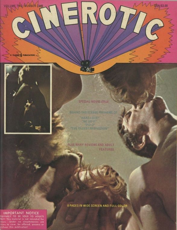 CINEROTIC magazine side cover Issue 8  Vol 2 No  2   1970