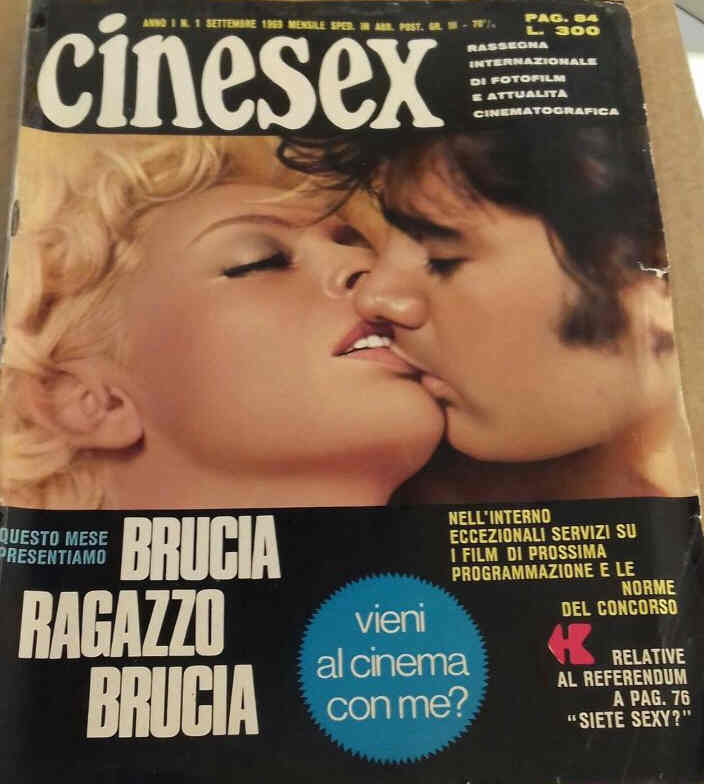 CINESEX magazine side cover Issue 1 September 1969