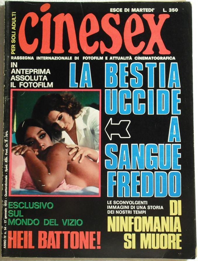 CINESEX magazine side cover Issue 54 17 January 1972