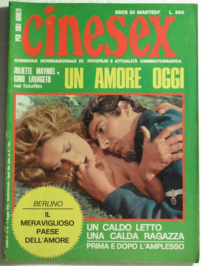 CINESEX magazine side cover Issue 62 May 1972