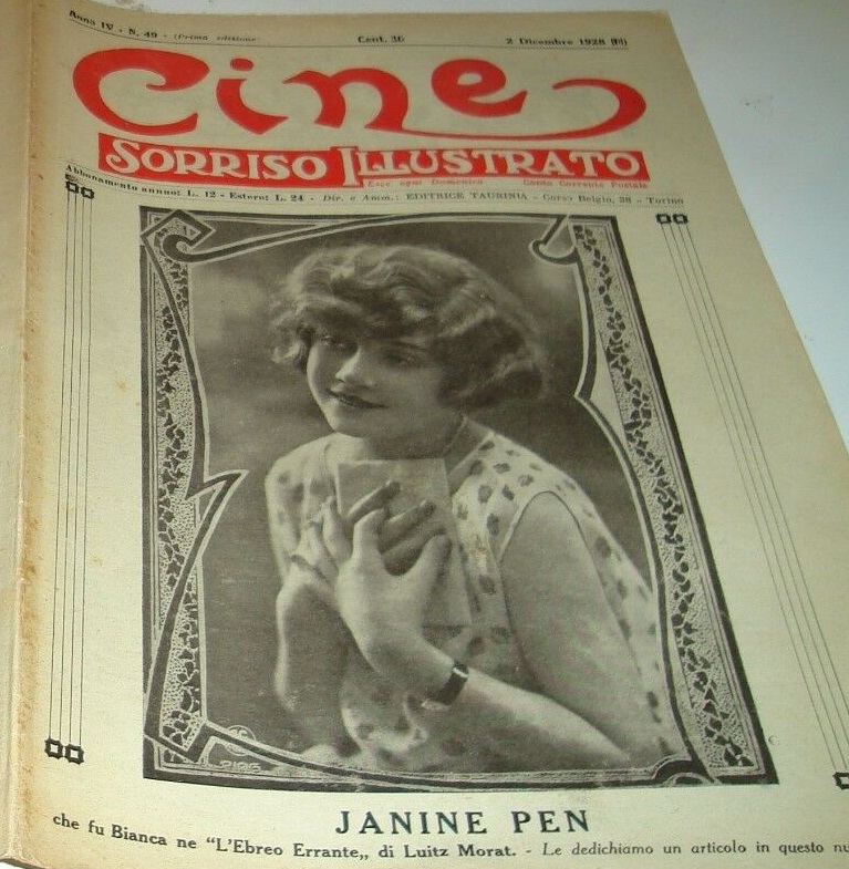 CINE SORRISO ILLUSTRATO magazine side cover Issue 49 2 December 1928