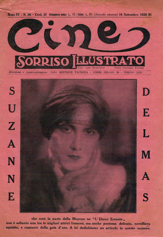 CINE SORRISO ILLUSTRATO magazine side cover Issue 38 16 September 1928