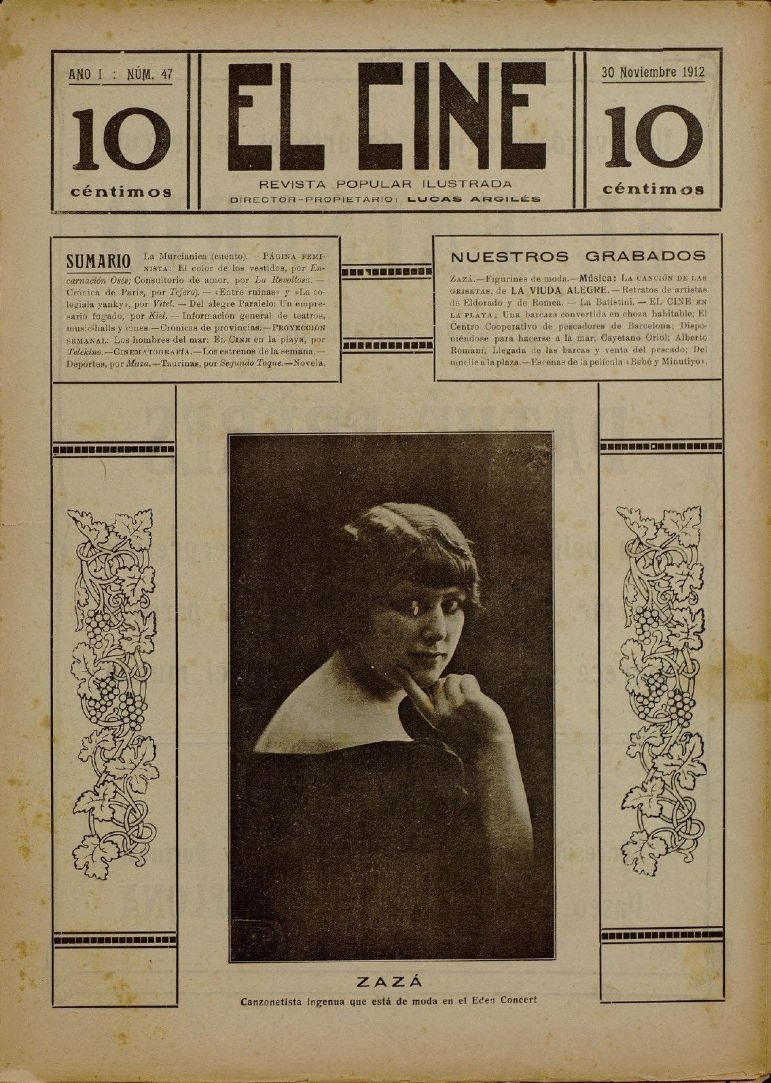 CINE | EL magazine side cover Issue 47 30 November 1912