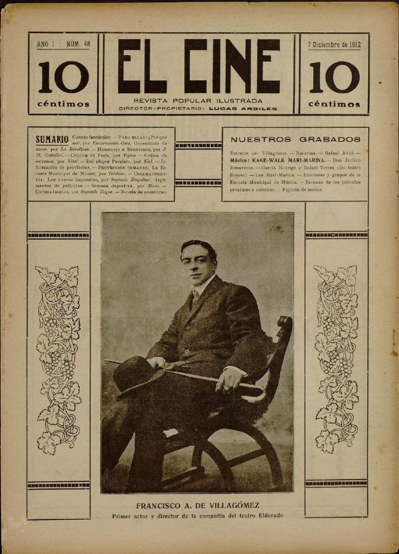 CINE | EL magazine side cover Issue 48 7 December 1912