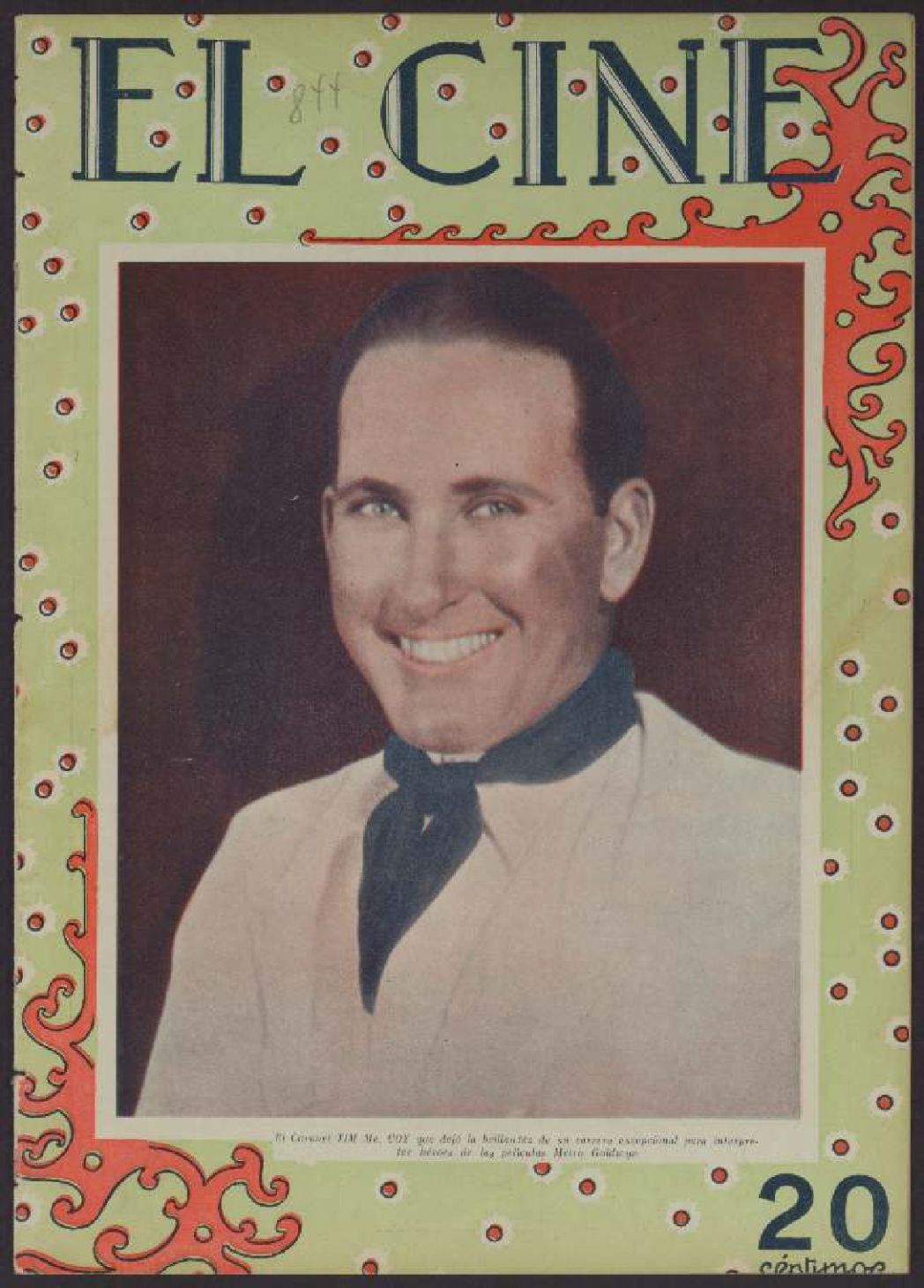 CINE | EL magazine side cover Issue 844 7 June 1928