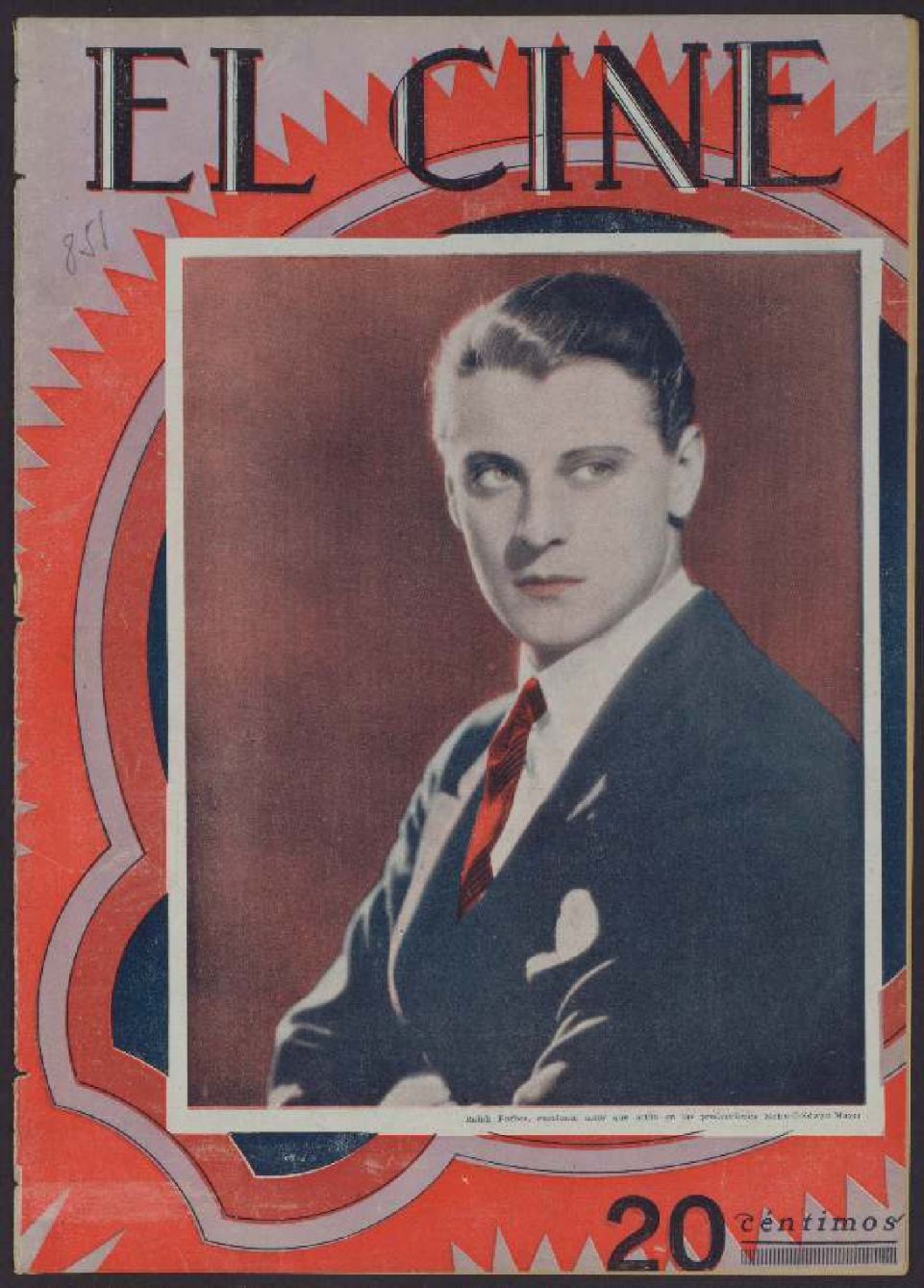 CINE | EL magazine side cover Issue 851 26 July 1928