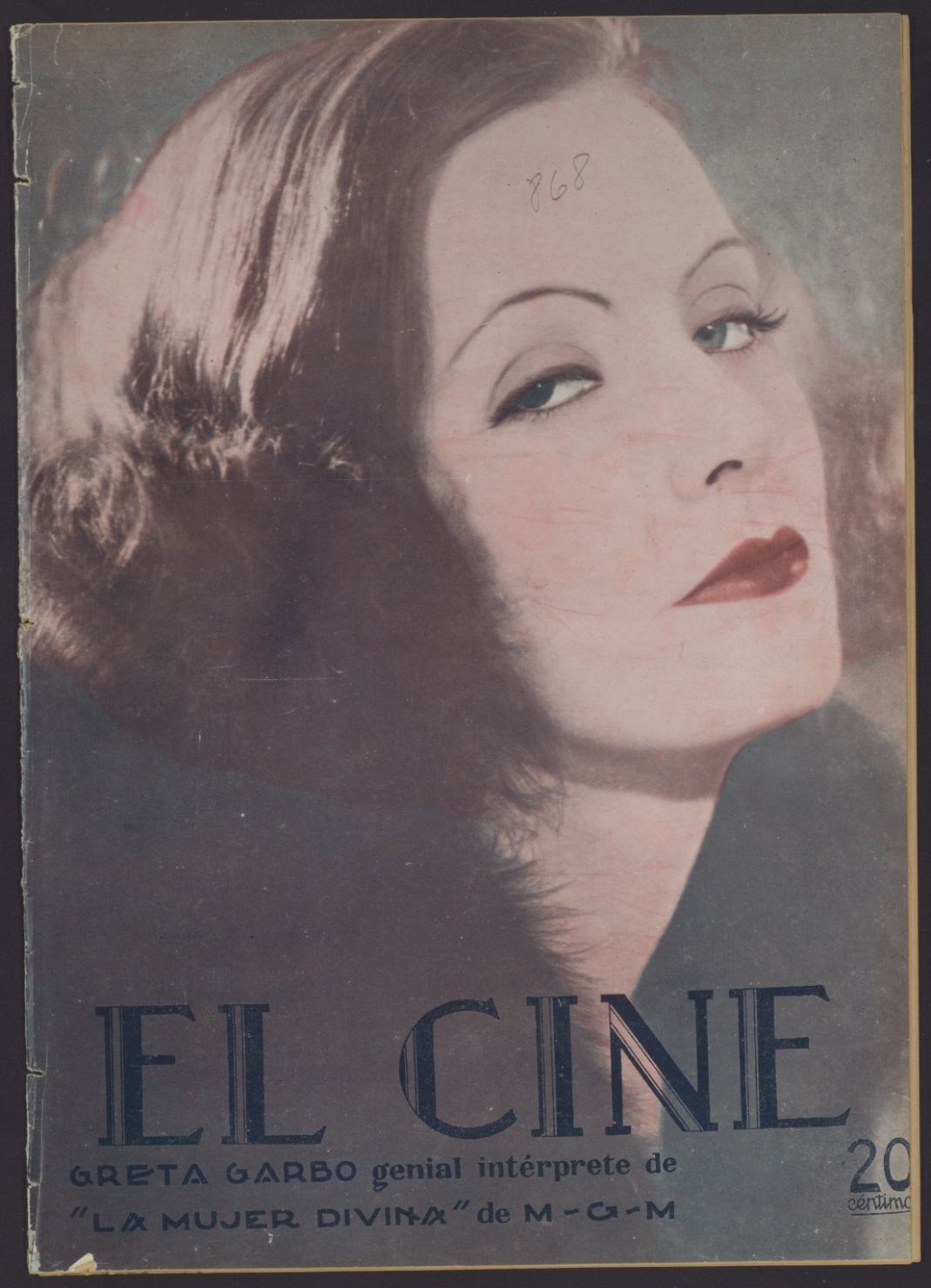 CINE | EL magazine side cover Issue 868 22 November 1928