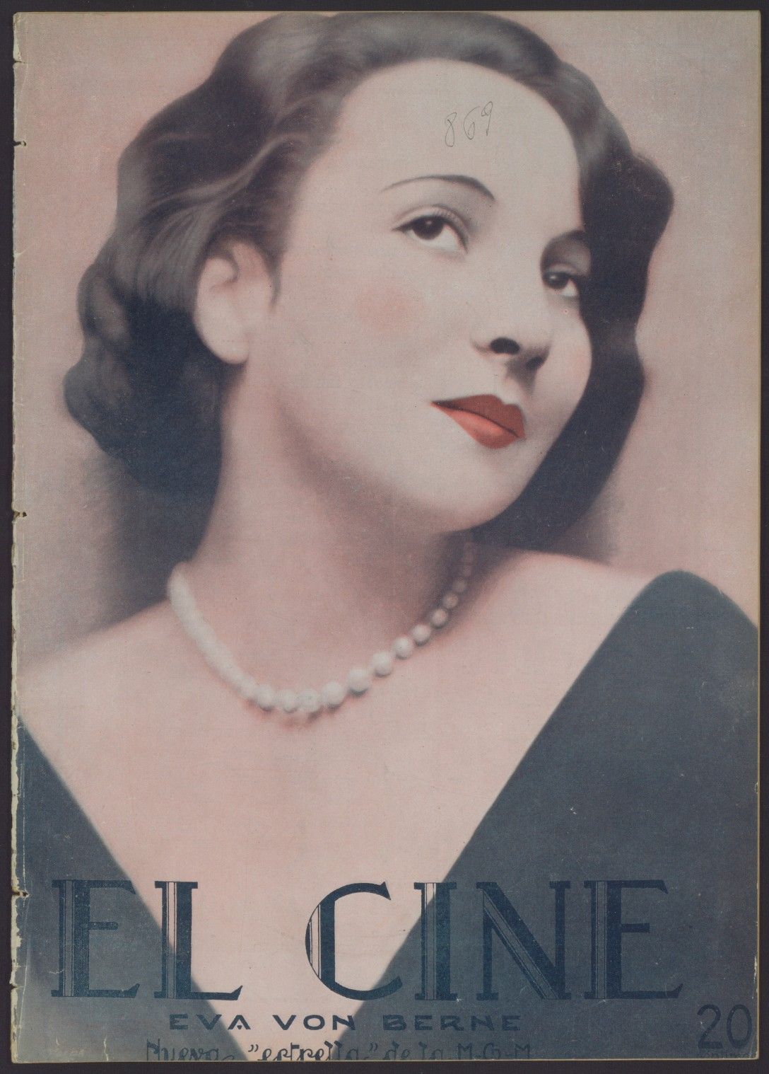 CINE | EL magazine side cover Issue 869 29 November 1928
