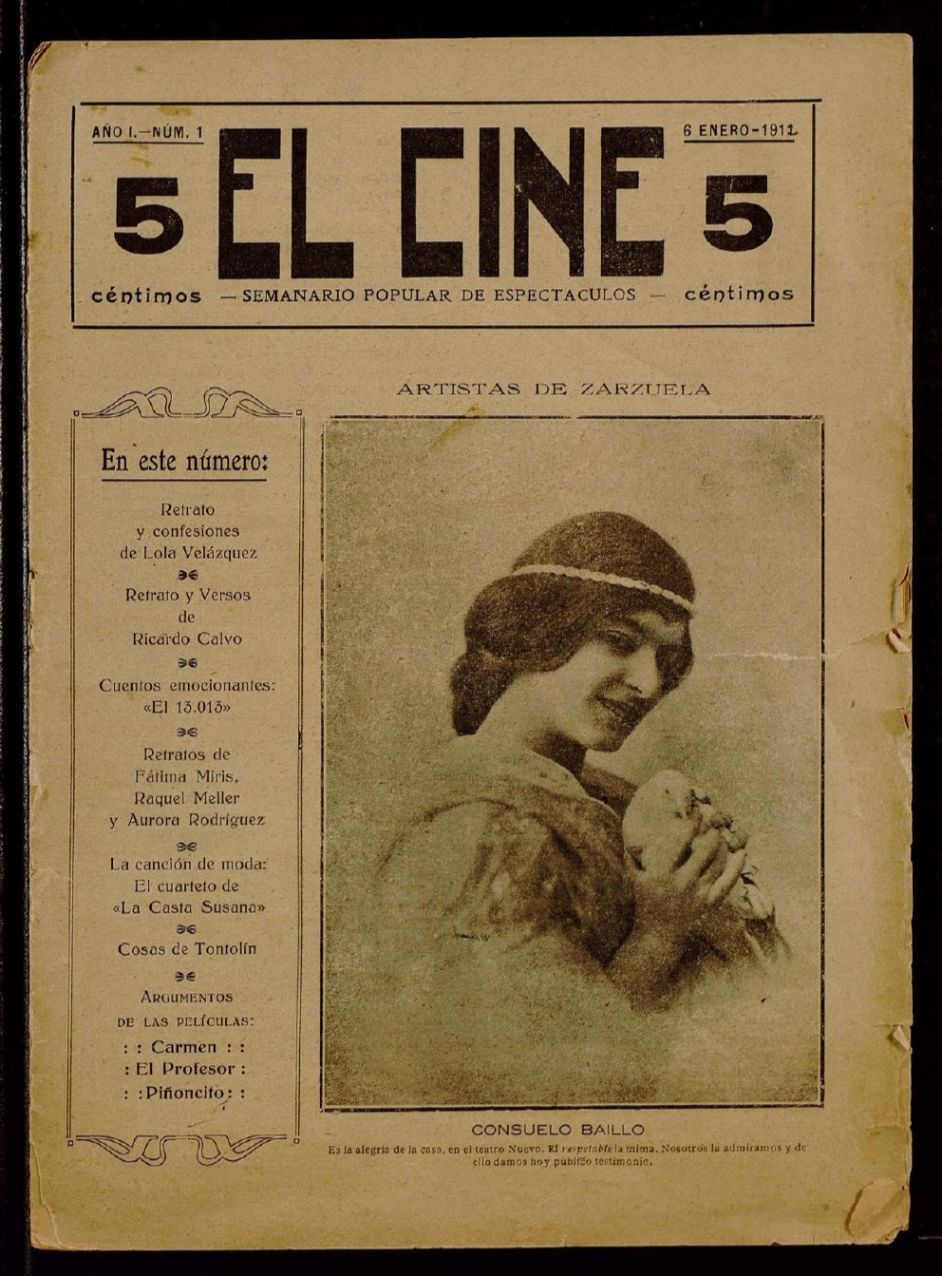 CINE | EL magazine side cover Issue 1 6 January 1912