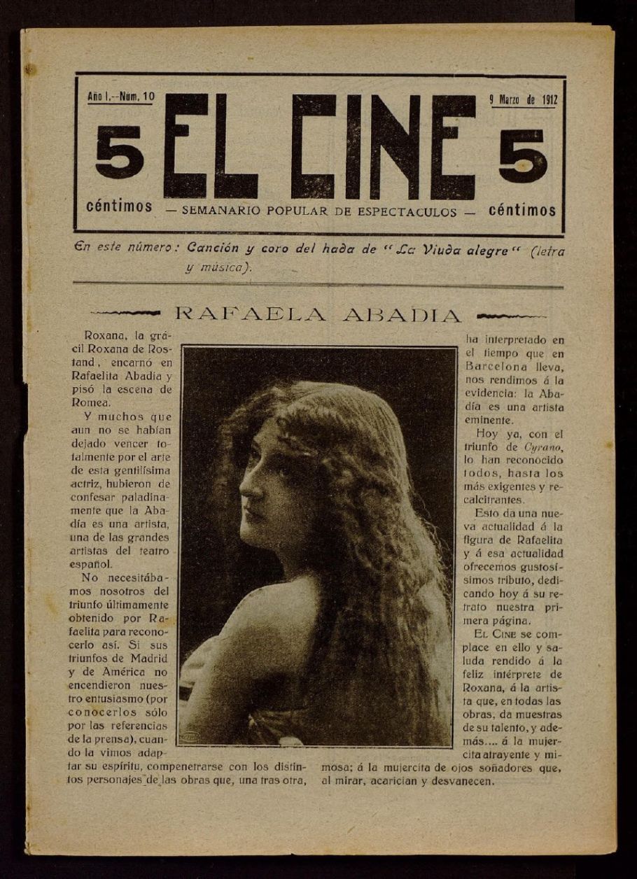 CINE | EL magazine side cover Issue 10 9 March 1912