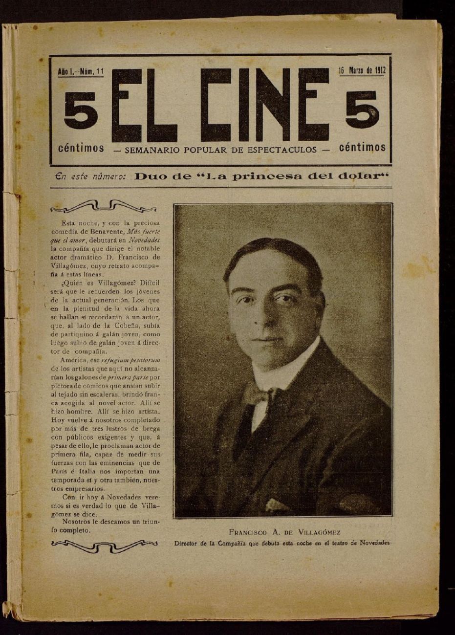 CINE | EL magazine side cover Issue 11 16 March 1912