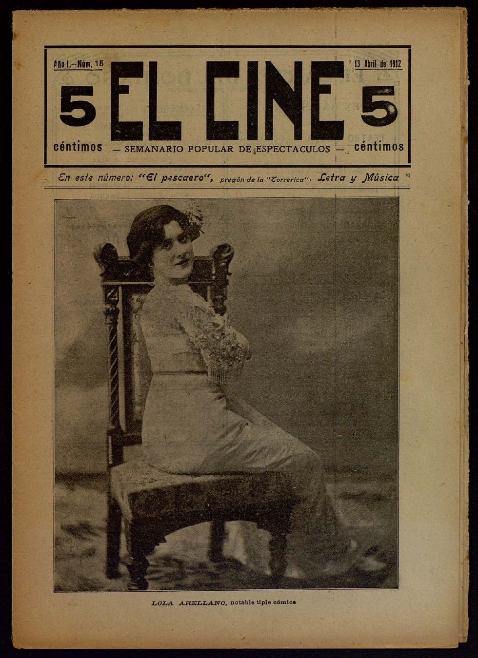 CINE | EL magazine side cover Issue 15 13 April 1912