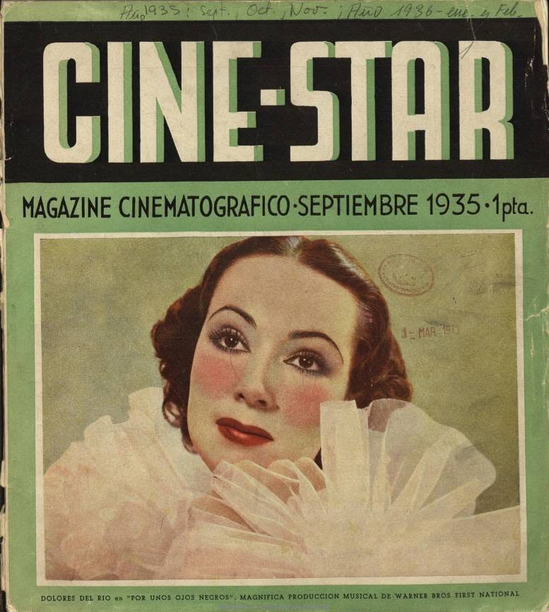CINE-STAR magazine side cover Issue 1  September 1935