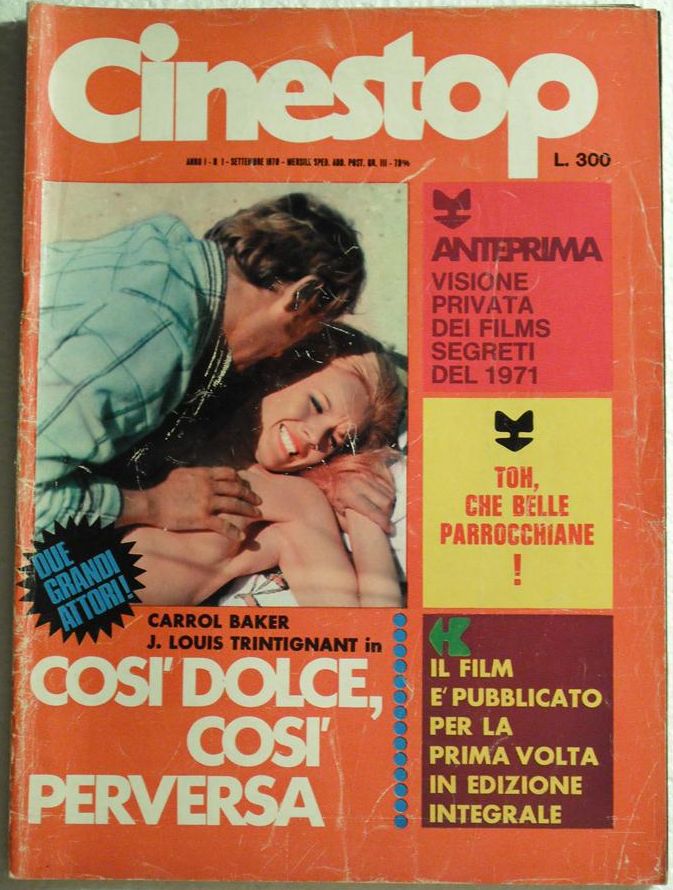 CINESTOP magazine side cover Issue 1 September 1970