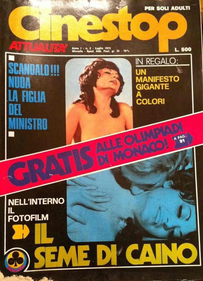CINESTOP magazine side cover Issue 2  Attualita July 1972
