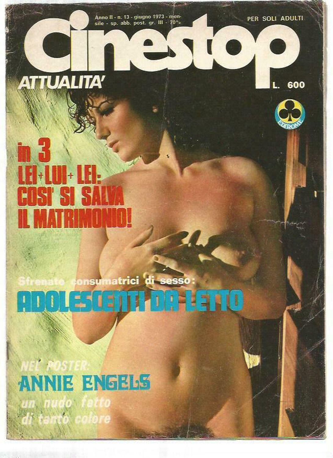 CINESTOP magazine side cover Issue 13  Attualita June 1973