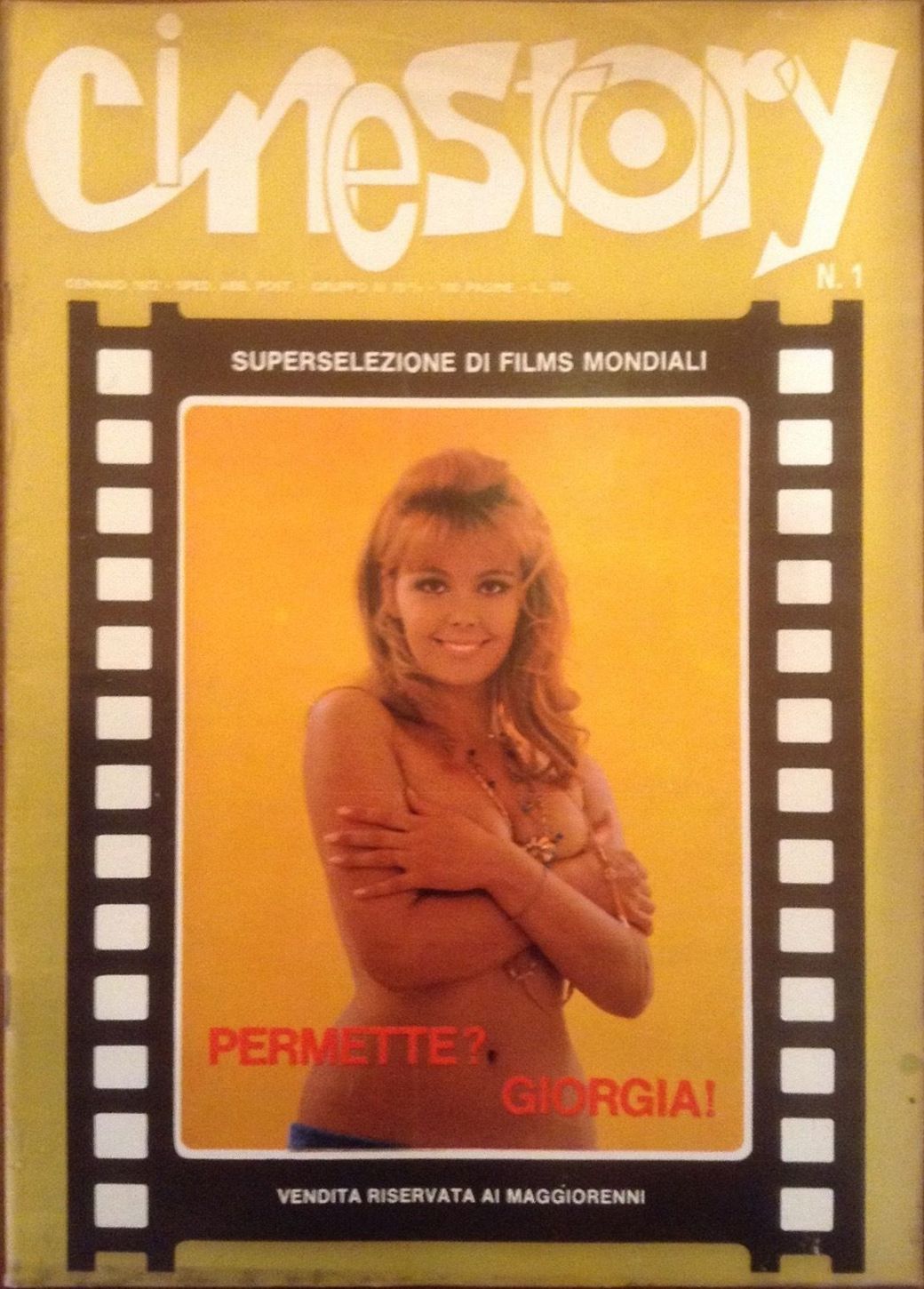 CINESTORY magazine side cover Issue 1 January 1972