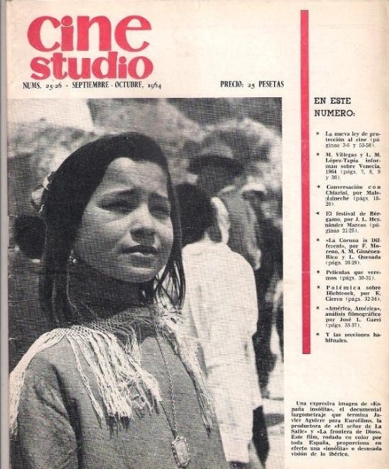 CINESTUDIO magazine side cover Issue 25/26 September/October 1964