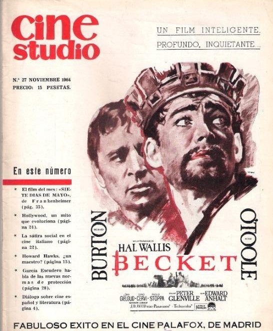 CINESTUDIO magazine side cover Issue 27 November 1964
