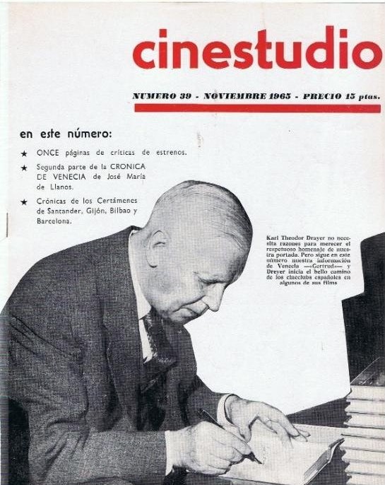 CINESTUDIO magazine side cover Issue 39 November 1965
