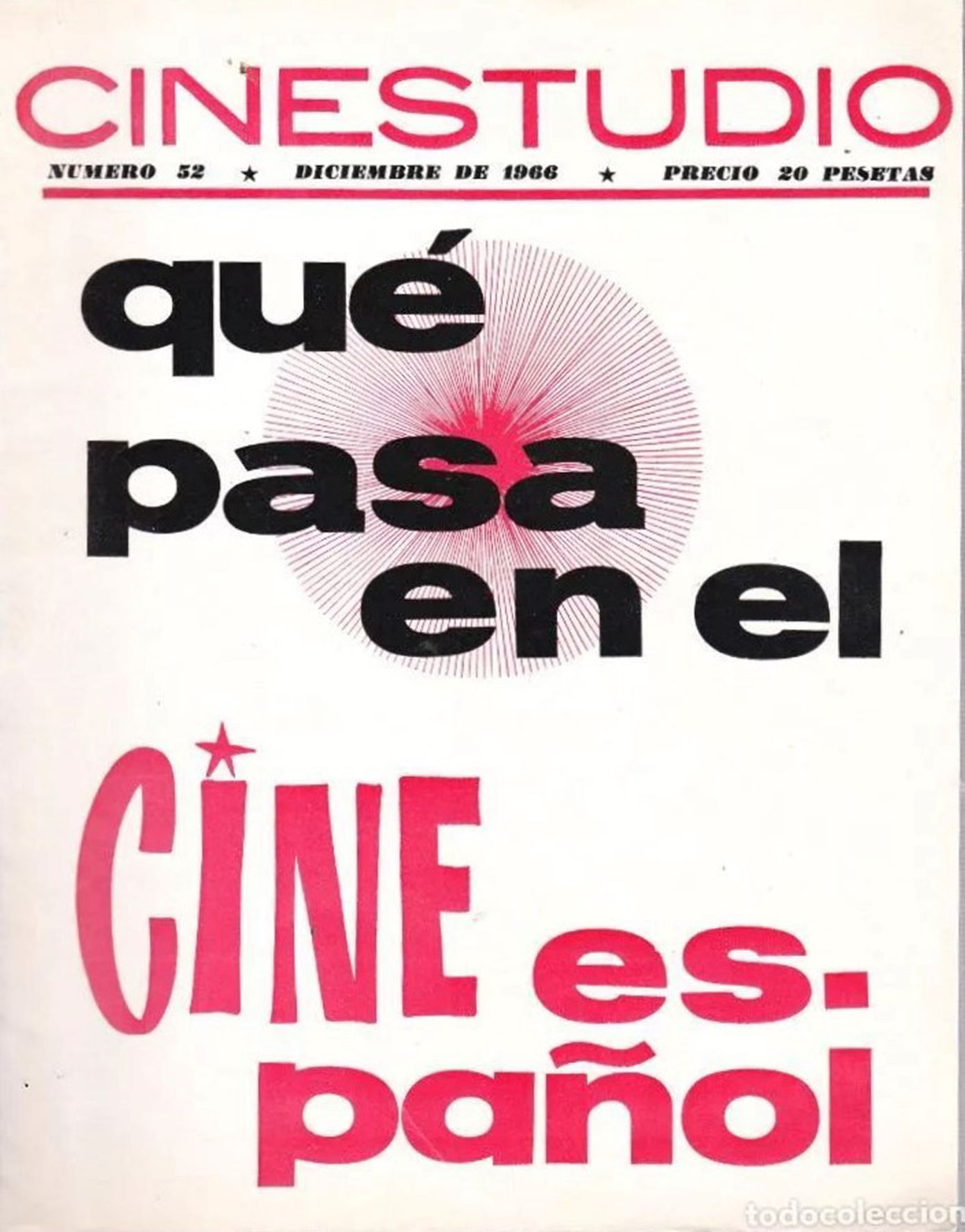 CINESTUDIO magazine side cover Issue 52  December 1966