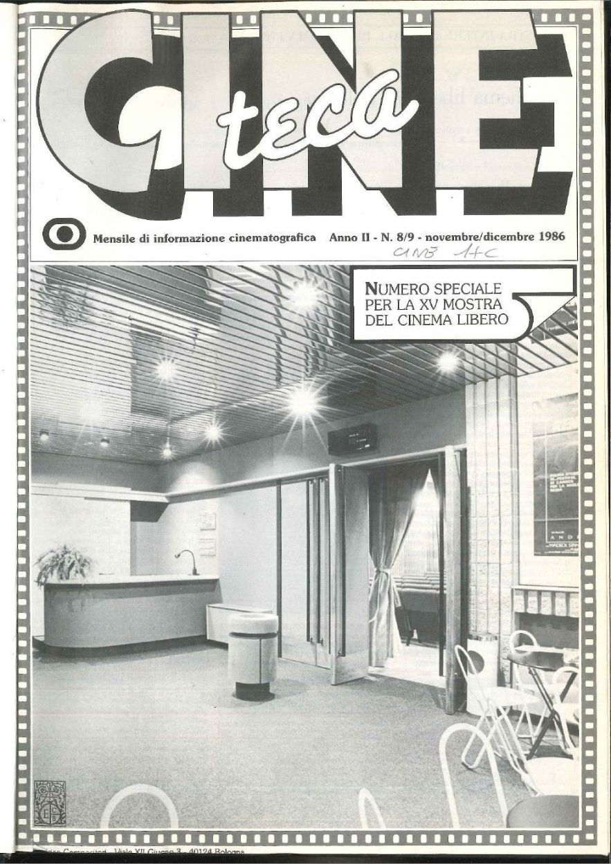 CINE TECA magazine side cover  Vol 2 No  8-9  November/December 1986