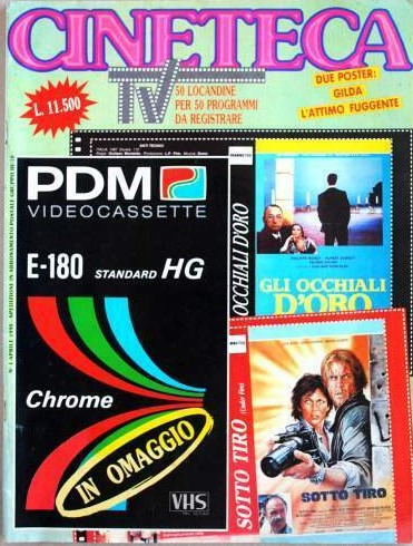 CINETECA TV magazine side cover Issue 1  April 1990