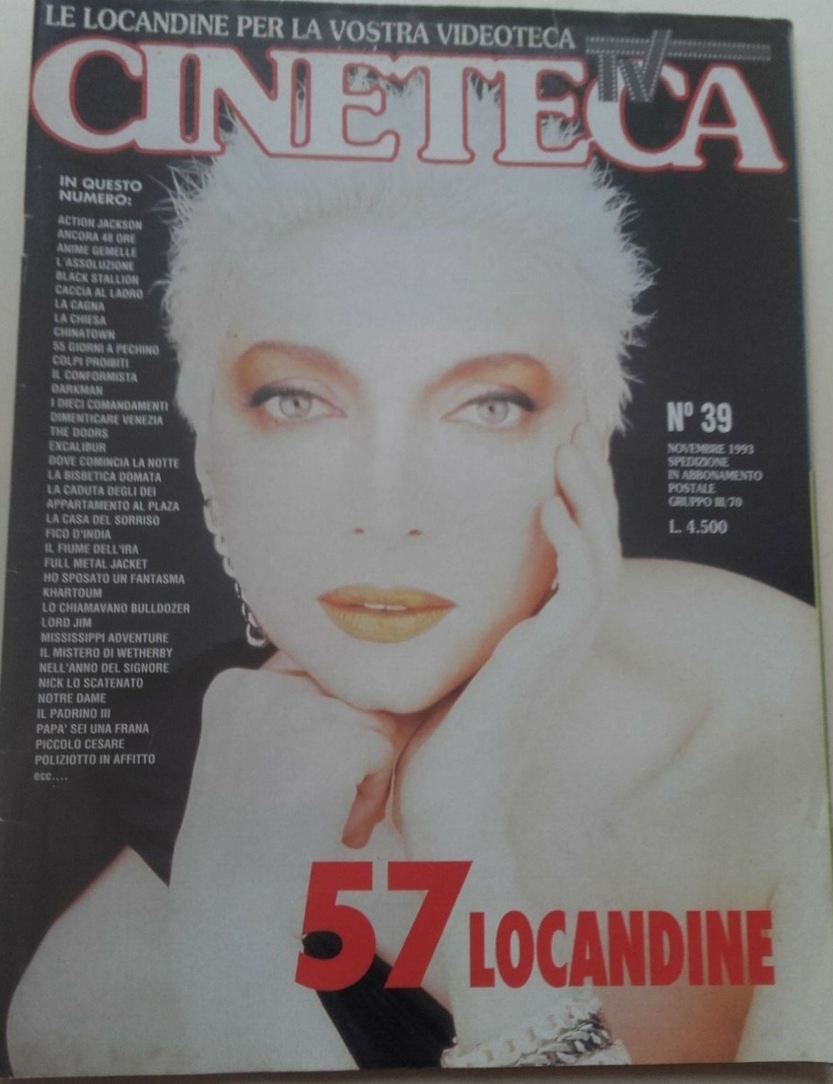 CINETECA TV magazine side cover Issue 39  November 1993