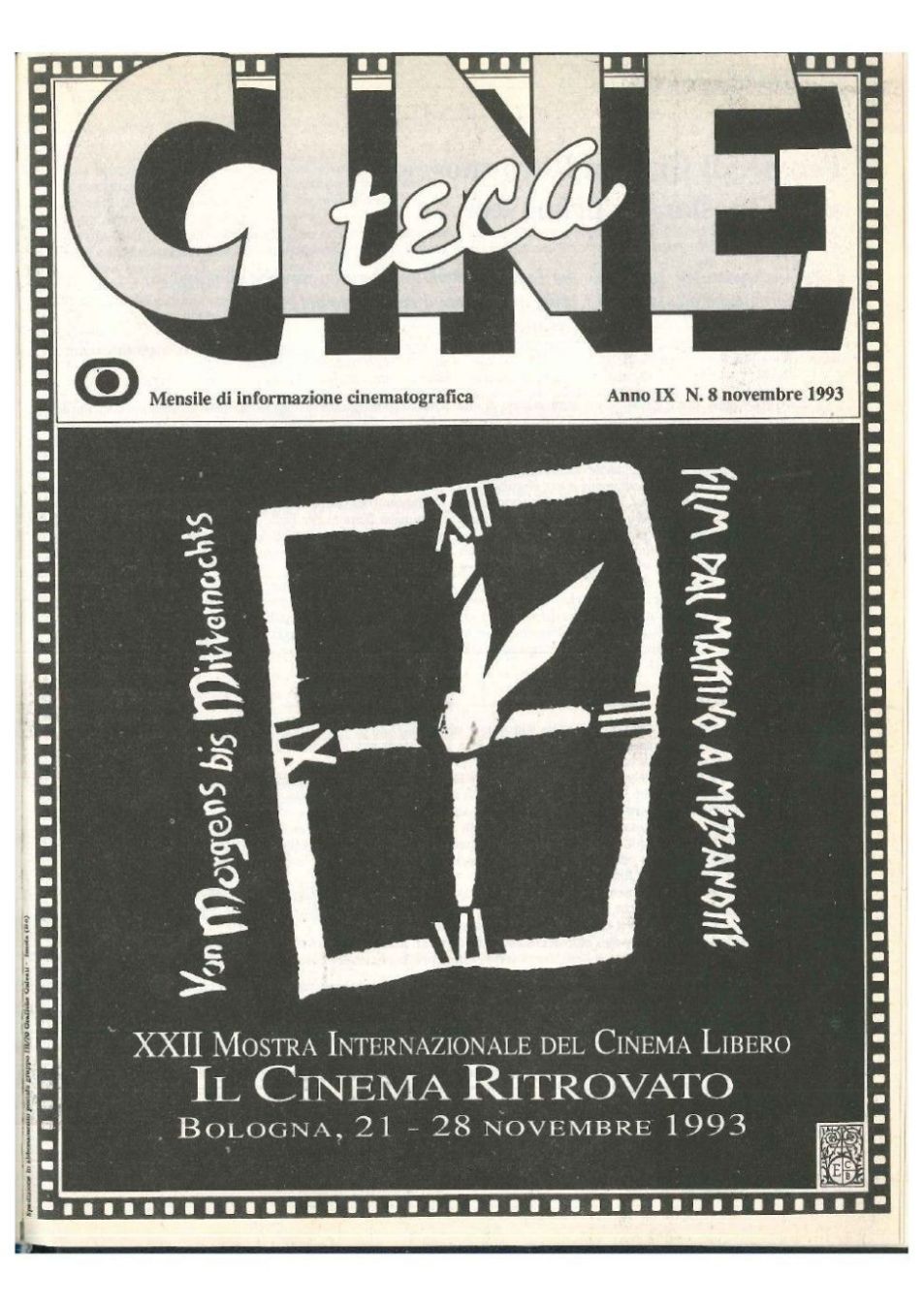 CINE TECA magazine side cover  Vol 9 No  8  November 1993