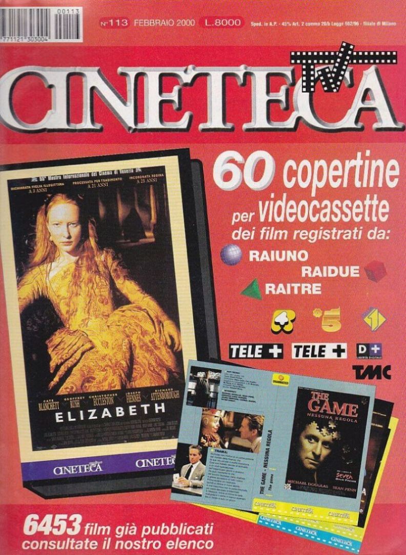 CINETECA TV magazine side cover Issue 113  February 2000