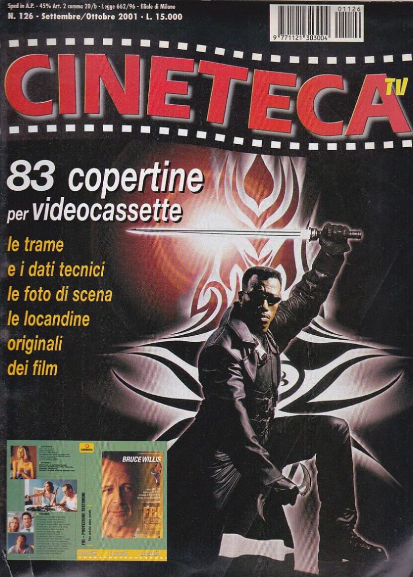 CINETECA TV magazine side cover Issue 126 10 September 2001