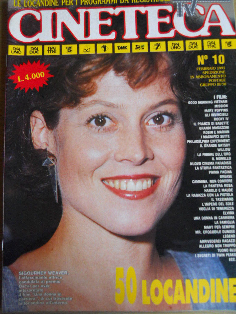 CINETECA TV magazine side cover Issue 10 February 1991