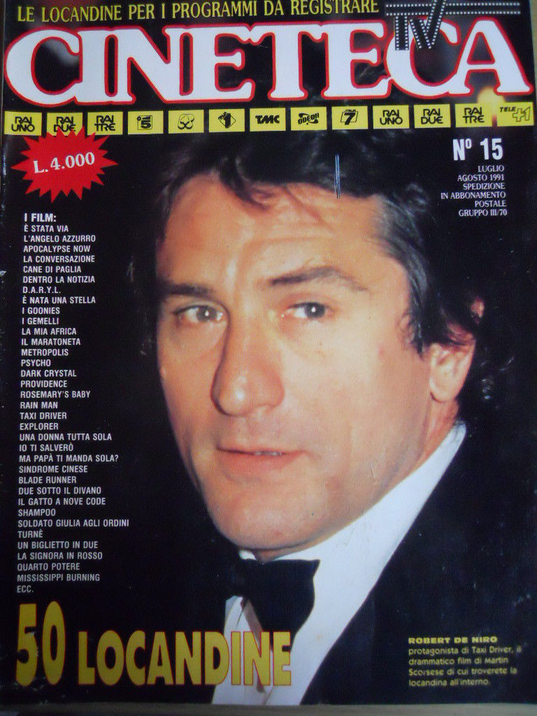 CINETECA TV magazine side cover Issue 15 July/August 1991