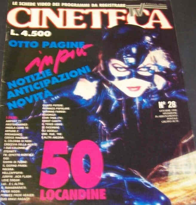 CINETECA TV magazine side cover Issue 28 October 1992