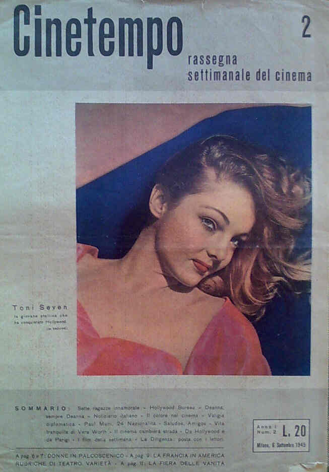 CINETEMPO magazine side cover Issue 2 6 September 1945